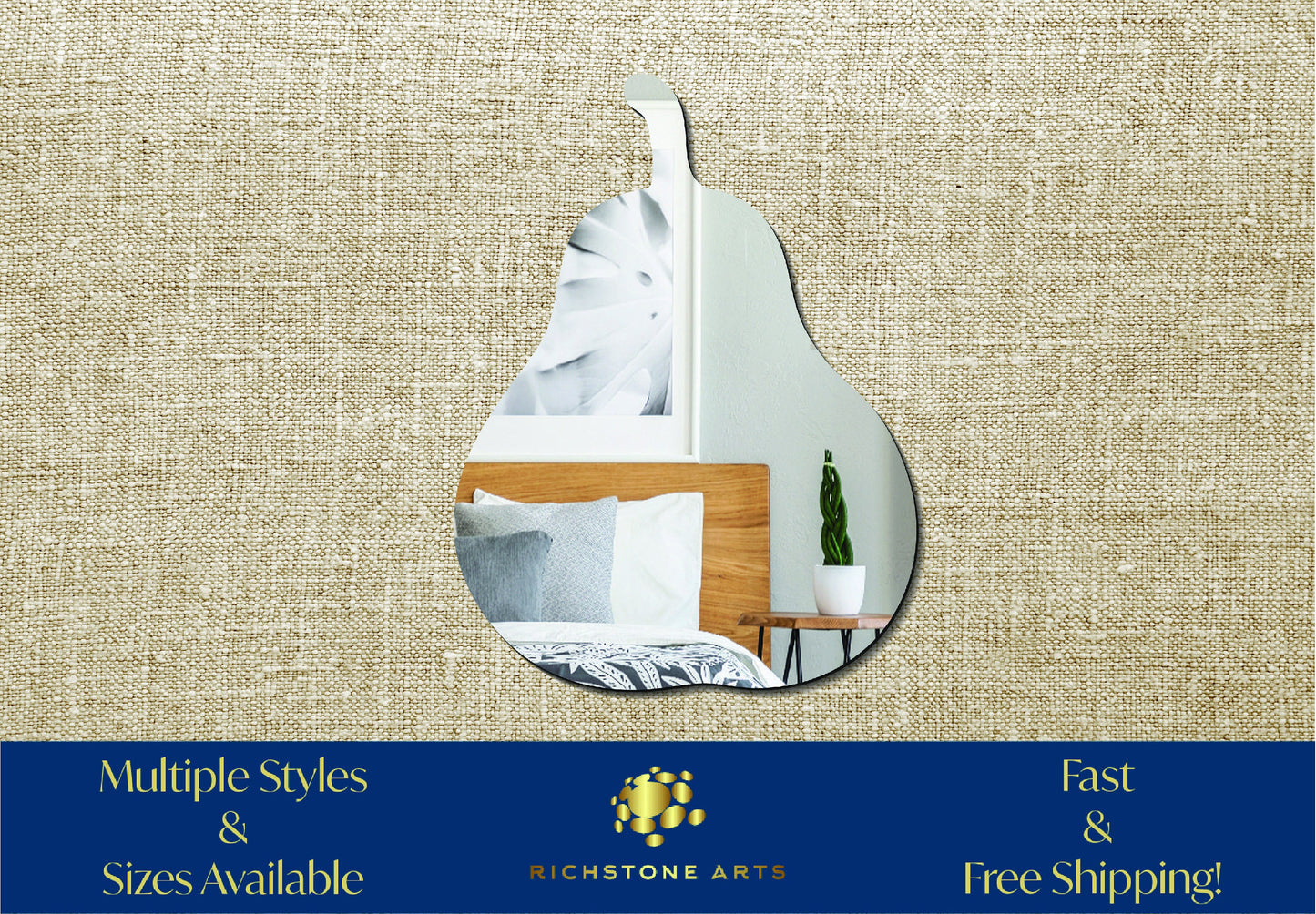 Decorative Pear Shaped Acrylic Mirror | Many Shapes Available