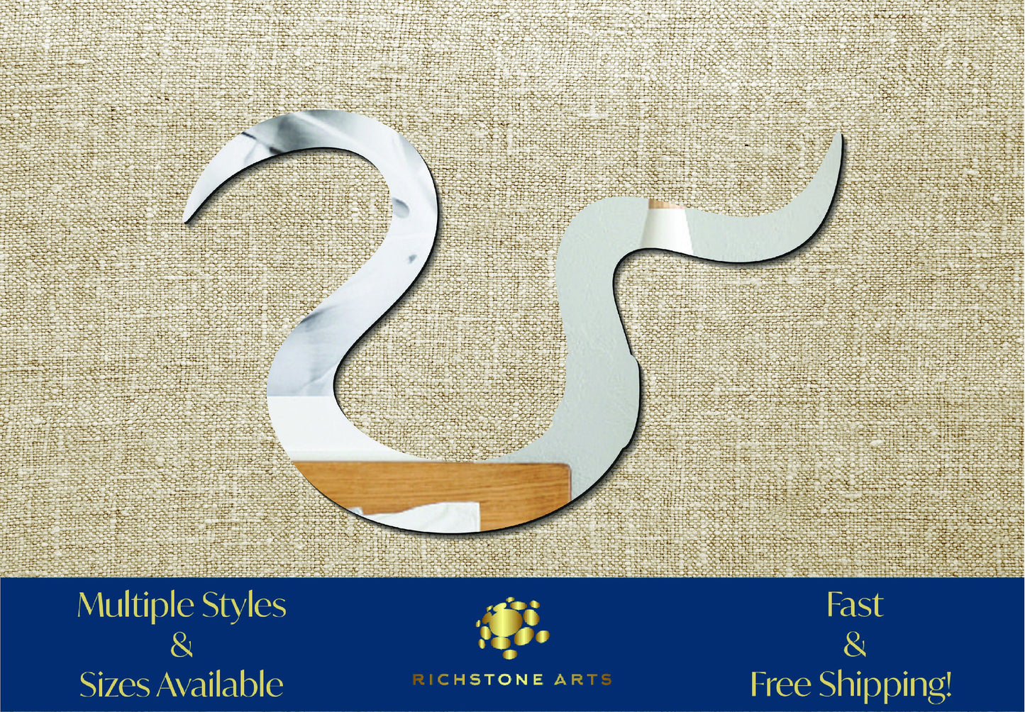 Decorative Worm Shaped Acrylic Mirror | Many Shapes Available