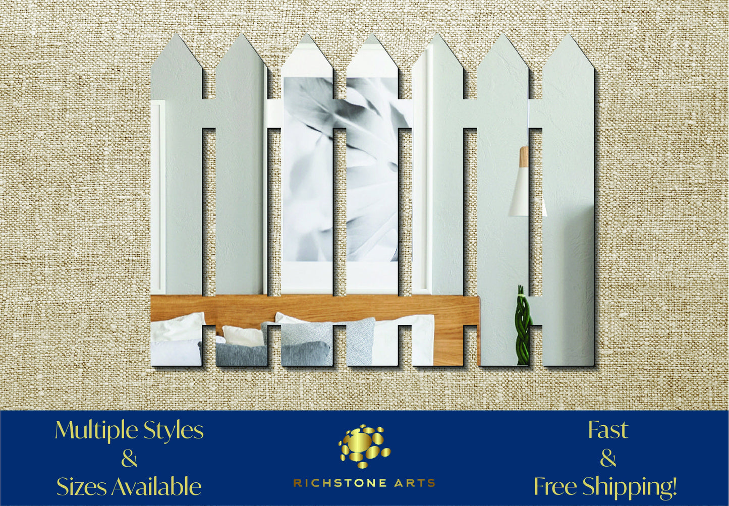 Decorative Picket fence Shaped Acrylic Mirror | Many Shapes Available