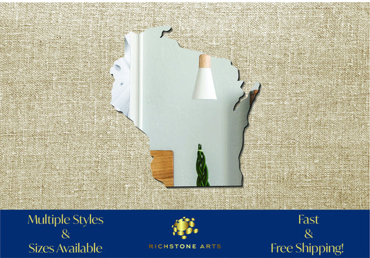 Decorative Wisconsin Shaped Acrylic Mirror | Many Shapes Available