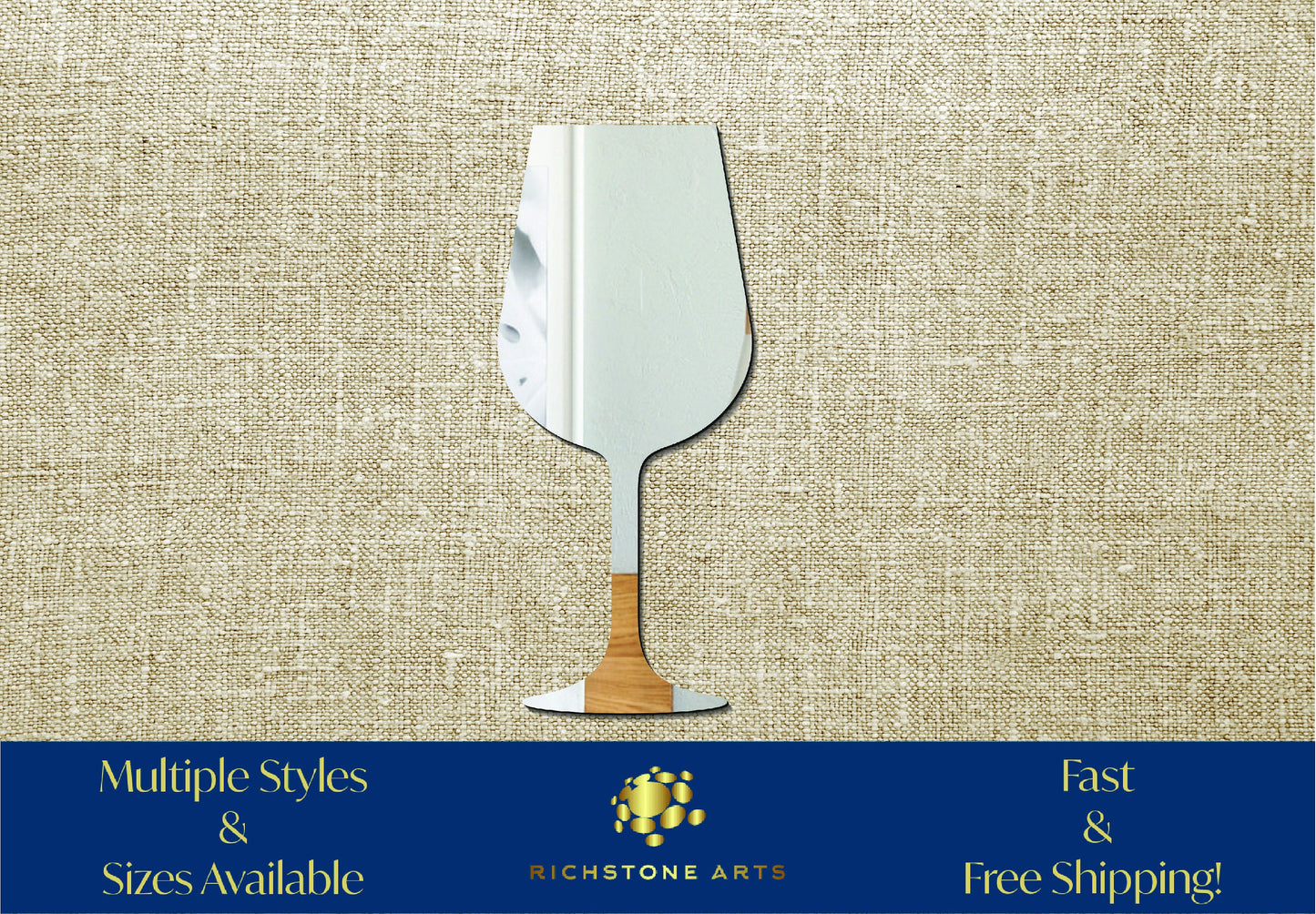 Decorative Wine Glass Shaped Acrylic Mirror | Many Shapes Available