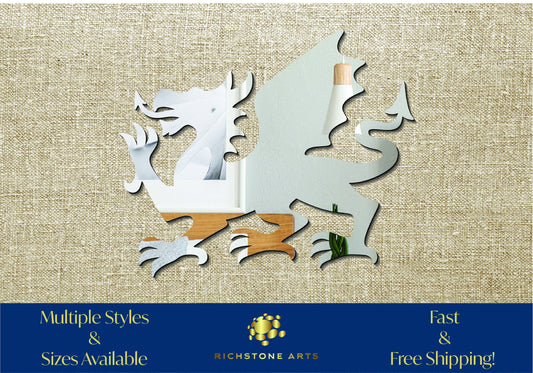 Decorative Welsh Dragon Shaped Acrylic Mirror | Many Shapes Available