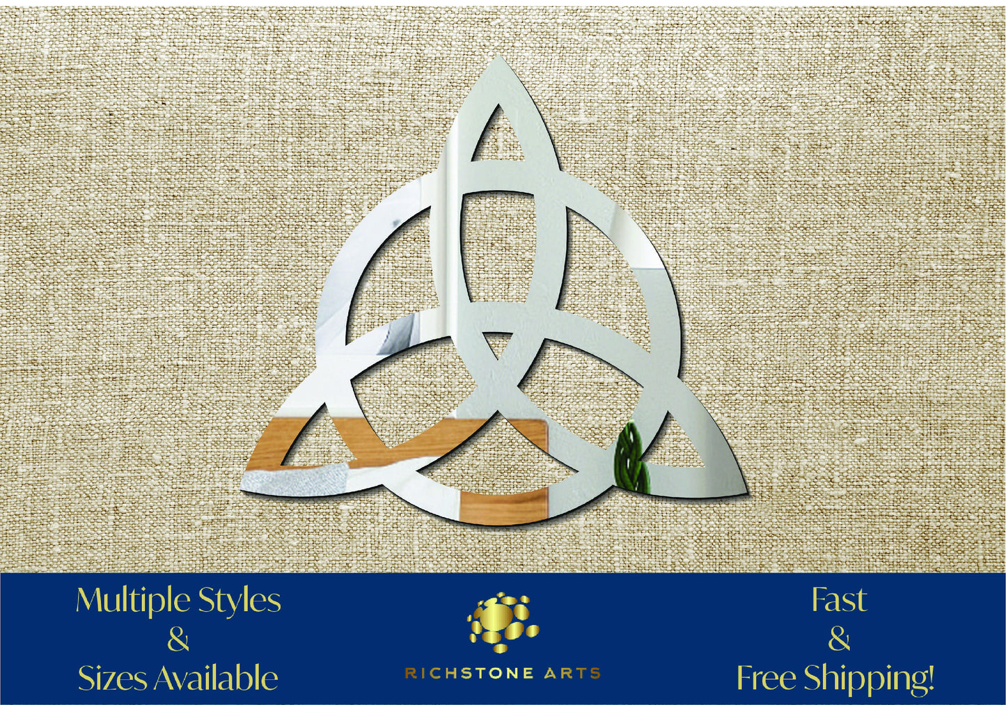 Decorative Triquetra Shaped Acrylic Mirror | Many Shapes Available