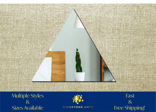 Decorative Triangle Shaped Acrylic Mirror | Many Shapes Available