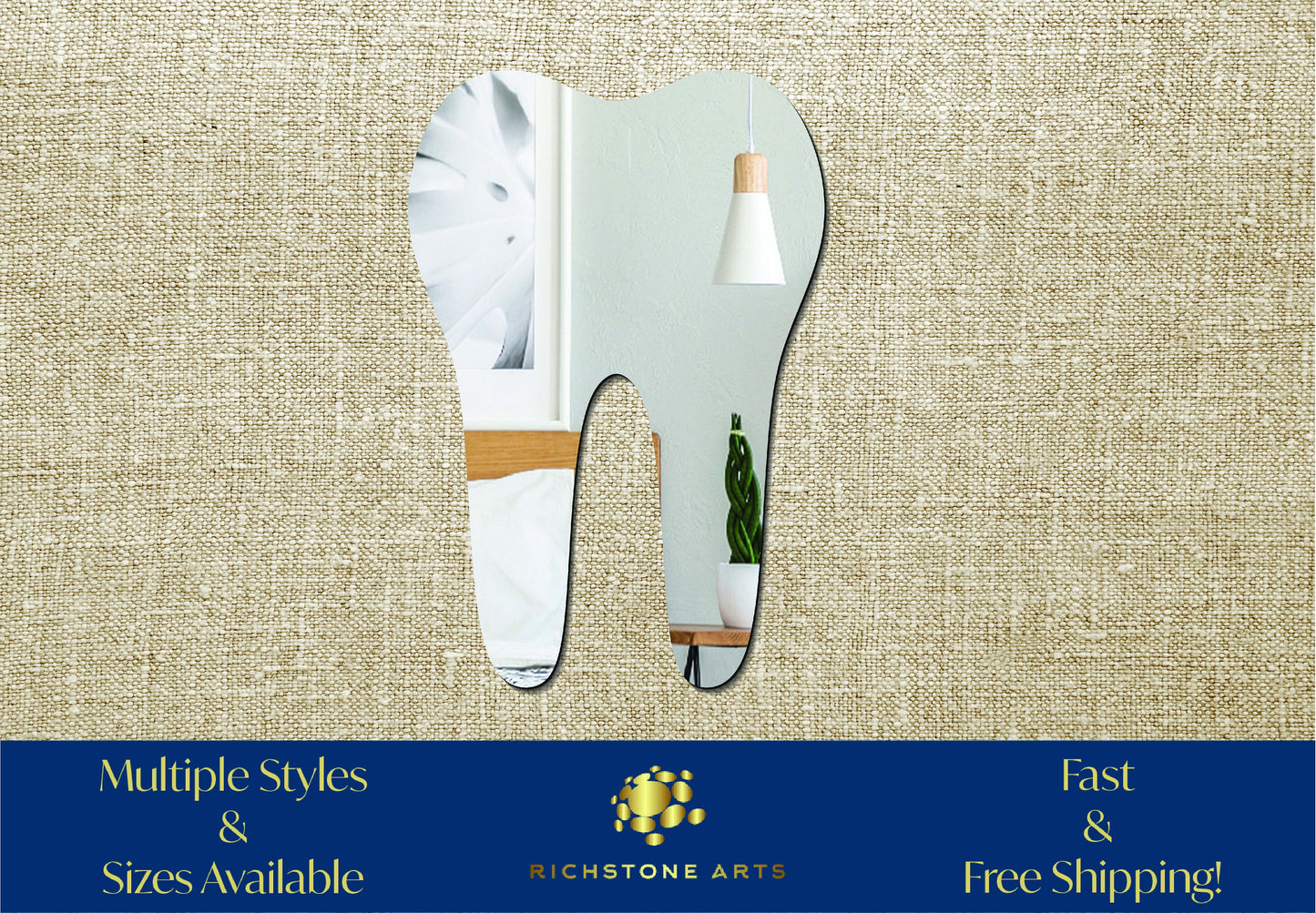 Decorative Tooth Shaped Acrylic Mirror | Many Shapes Available