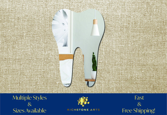 Decorative Tooth Shaped Acrylic Mirror | Many Shapes Available