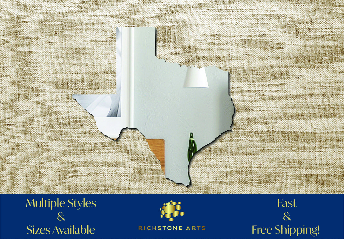 Decorative Texas Shaped Acrylic Mirror | Many Shapes Available