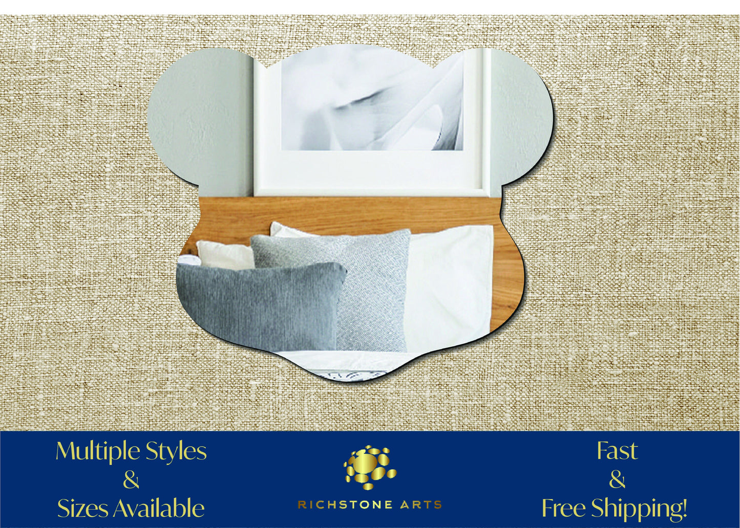 Decorative Teddy Bear Head Shaped Acrylic Mirror | Many Shapes Available