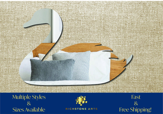 Decorative Swan Shaped Acrylic Mirror | Many Shapes Available