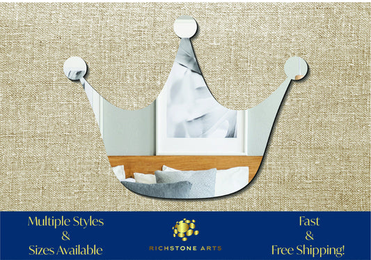 Decorative Prince Crown Shaped Acrylic Mirror | Many Shapes Available