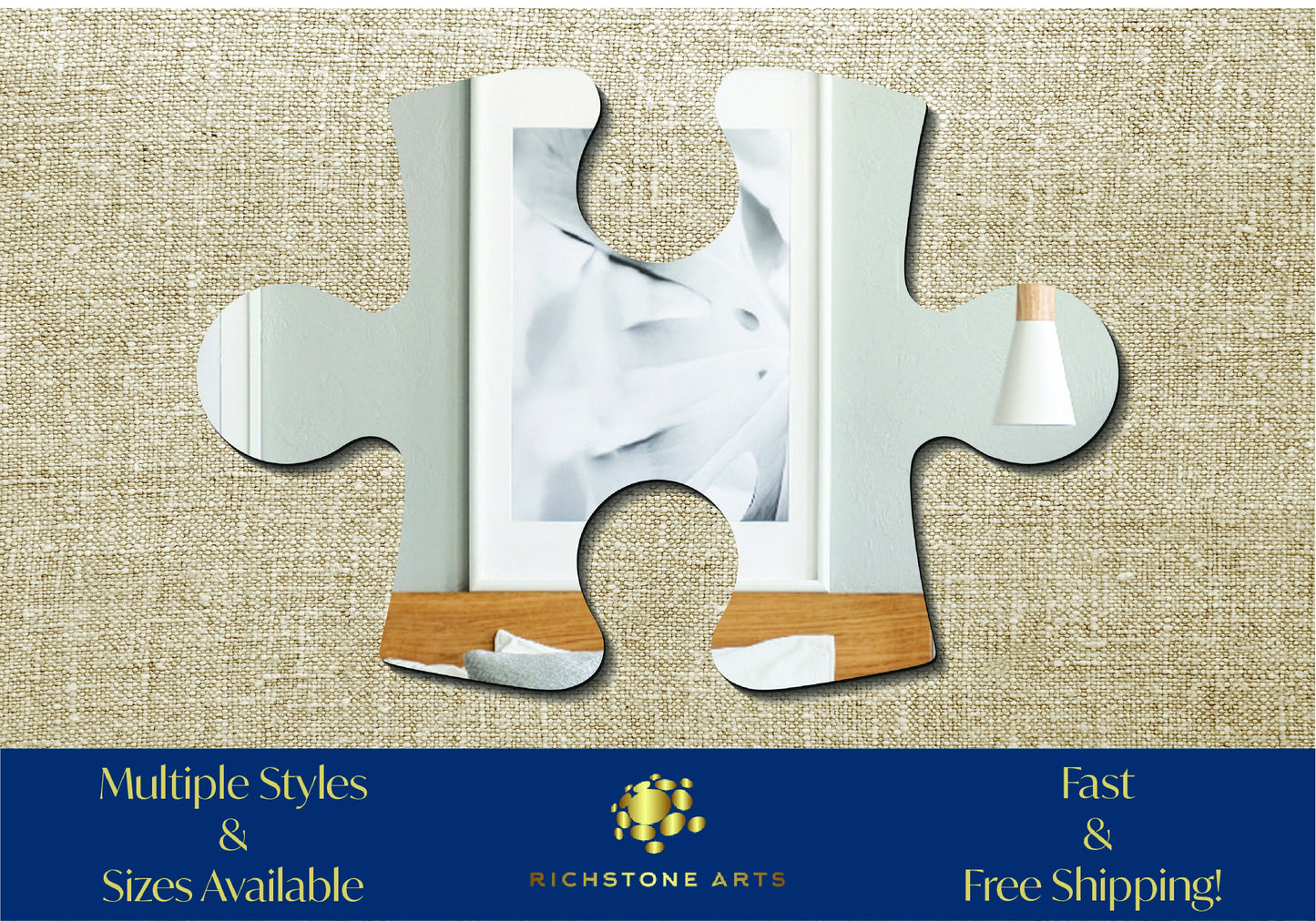 Decorative Puzzle Piece Shaped Acrylic Mirror | Many Shapes Available