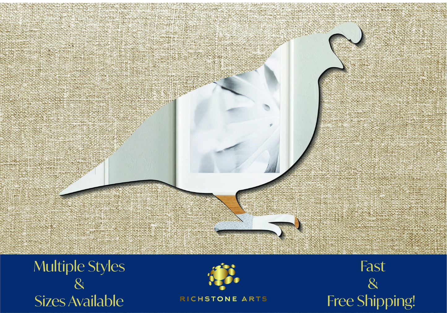 Decorative Quail Shaped Acrylic Mirror | Many Shapes Available