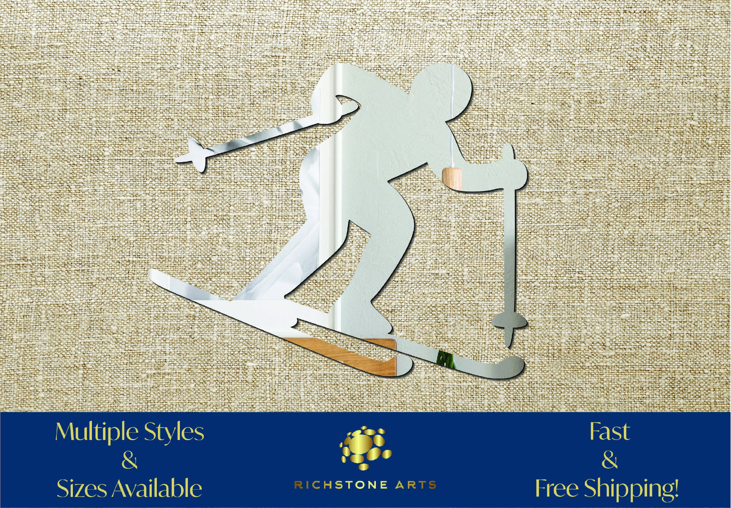 Decoration Skier Shaped Acrylic Mirror | Many Shapes Available