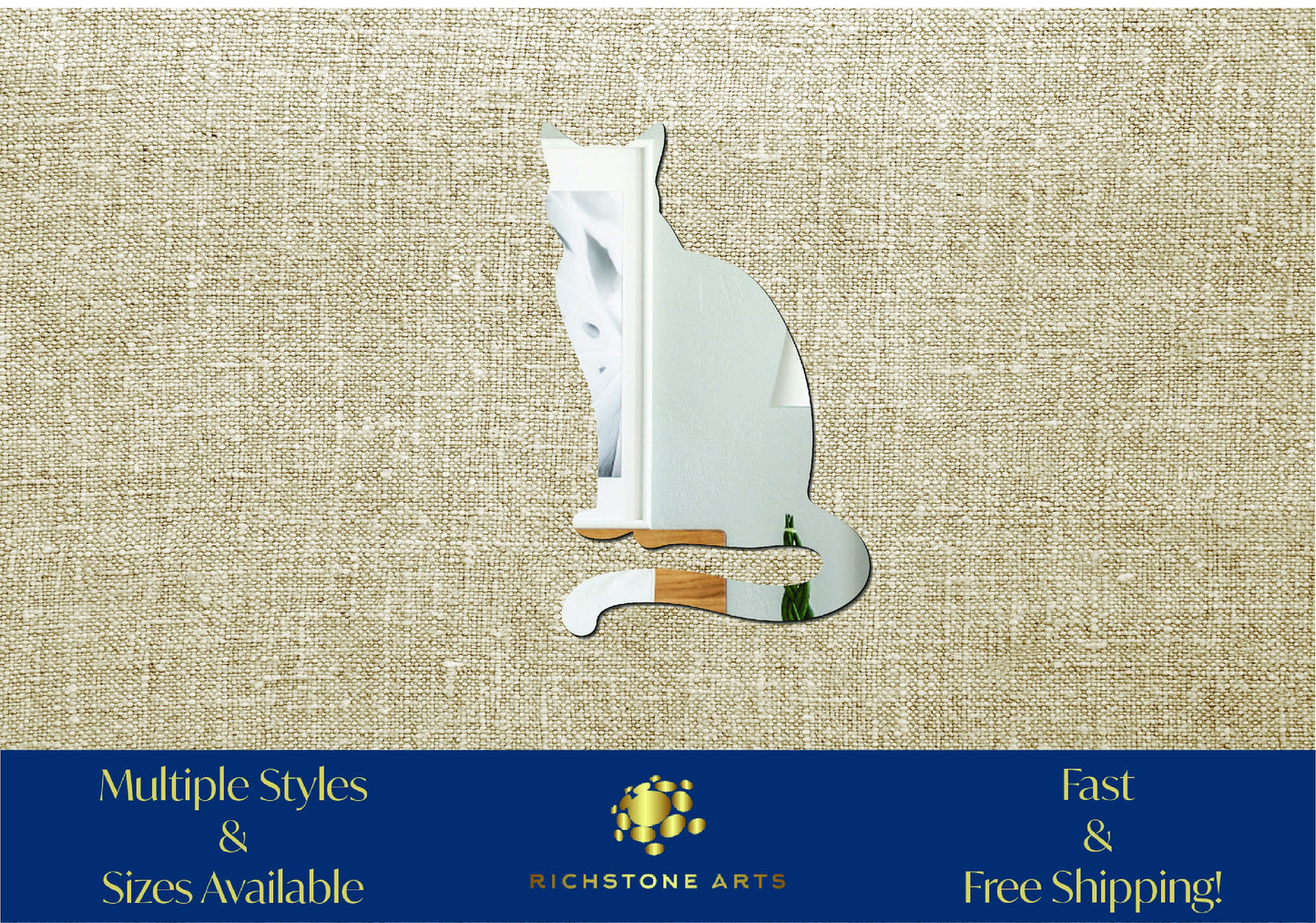 Decoration Sitting Cat Shaped Acrylic Mirror | Many Shapes Available