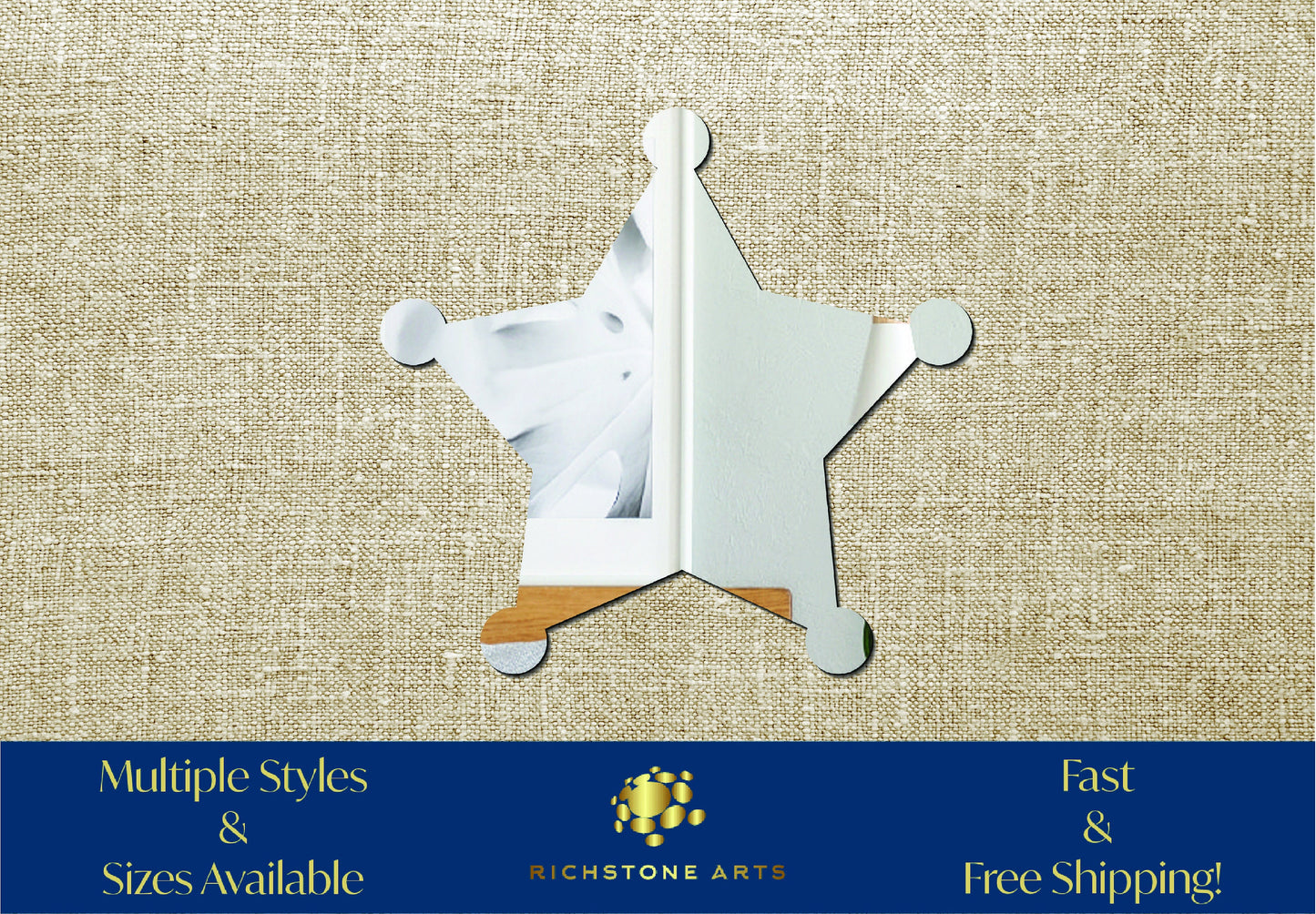 Decoration Sheriff Star Shaped Acrylic Mirror | Many Shapes Available