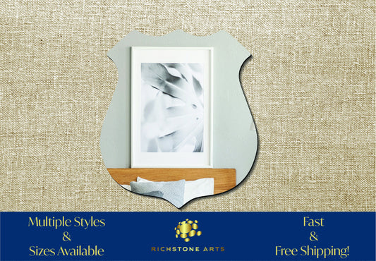 Decorative Badge Shaped Acrylic Mirror | Many Shapes Available