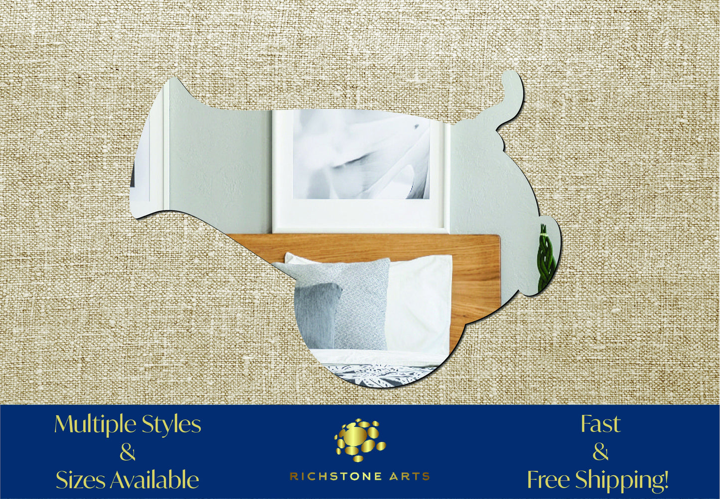 Decorative Cannon Shaped Acrylic Mirror | Many Shapes Available