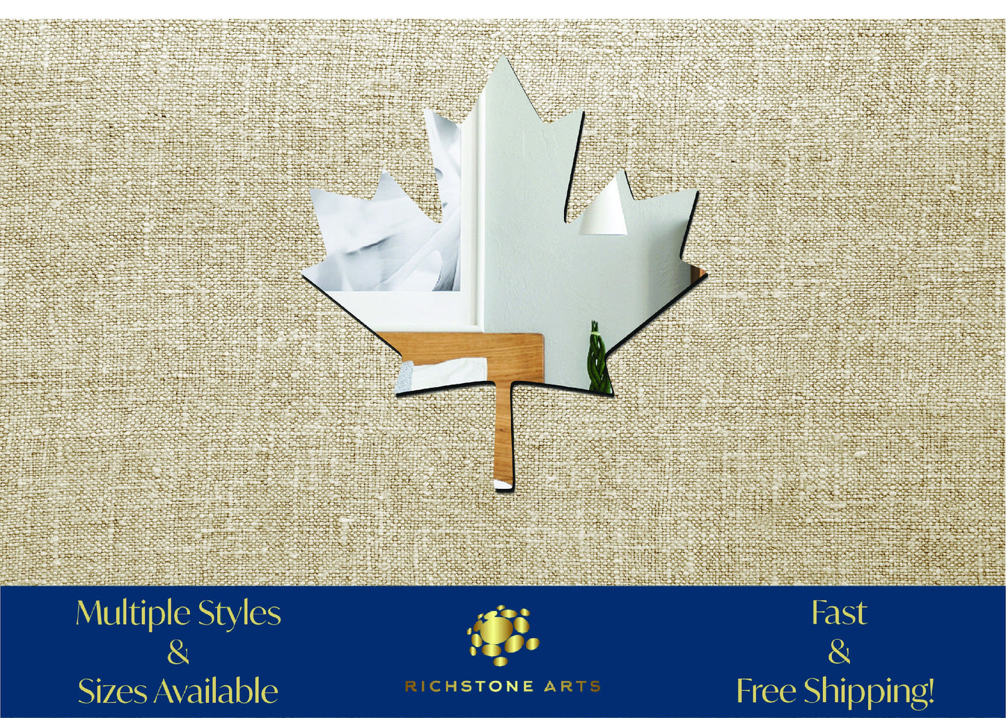 Decorative Canadian Maple Leaf Shaped Acrylic Mirror | Many Shapes Available