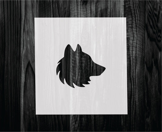 Wolf Head stencil, Mylar reusable stencil, Stencil, FAST SHIPPING