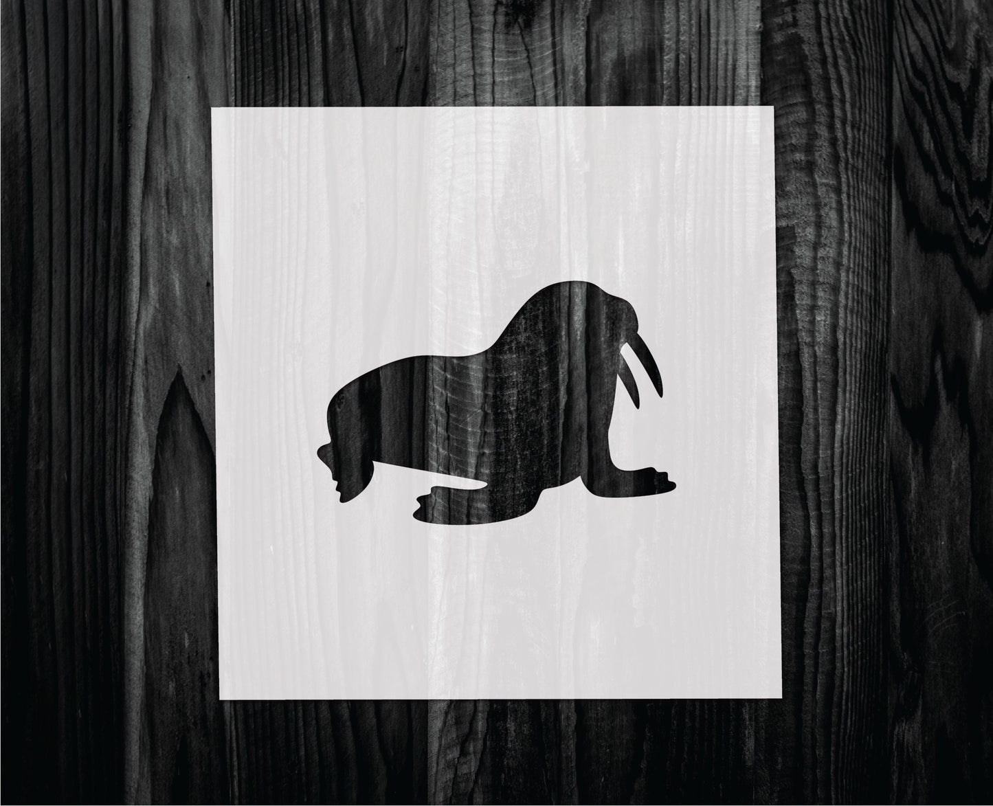 Walrus stencil, Mylar reusable stencil, Stencil, FAST SHIPPING