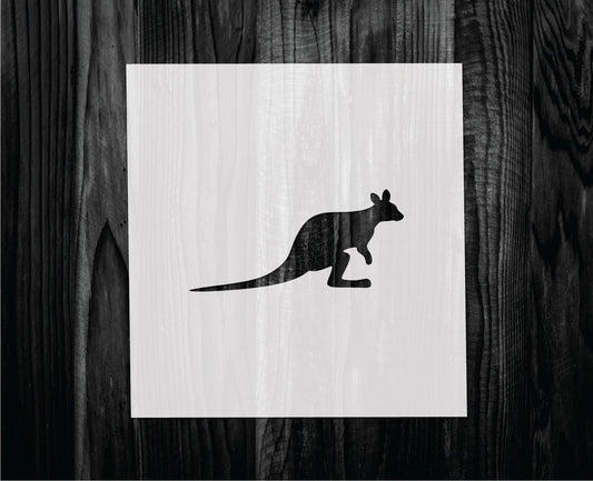 Wallaby stencil, Mylar reusable stencil, Stencil, FAST SHIPPING