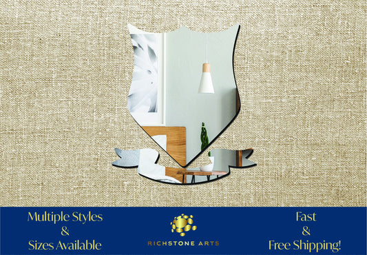 Decorative Coat of Arms Shaped Acrylic Mirror | Many Shapes Available