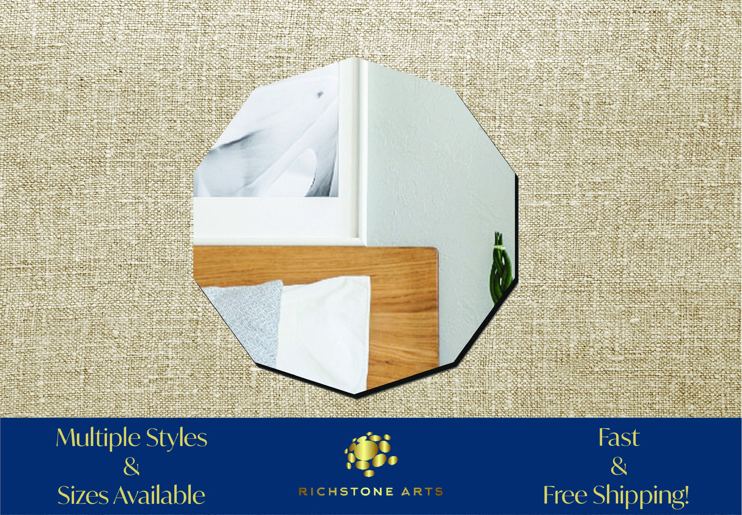 Decorative Decagon Shaped Acrylic Mirror | Many Shapes Available