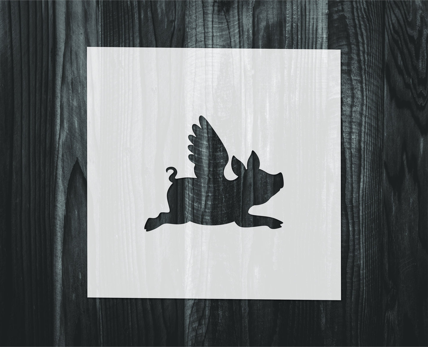 Flying Pig Stencil, Mylar reusable stencil, Stencil, FAST SHIPPING