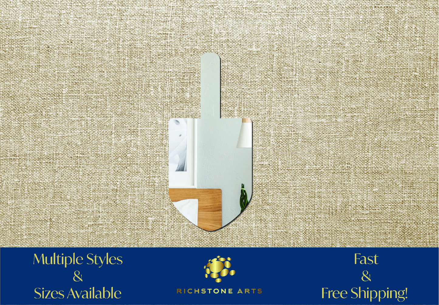 Decorative Dreidel Shaped Acrylic Mirror | Many Shapes Available