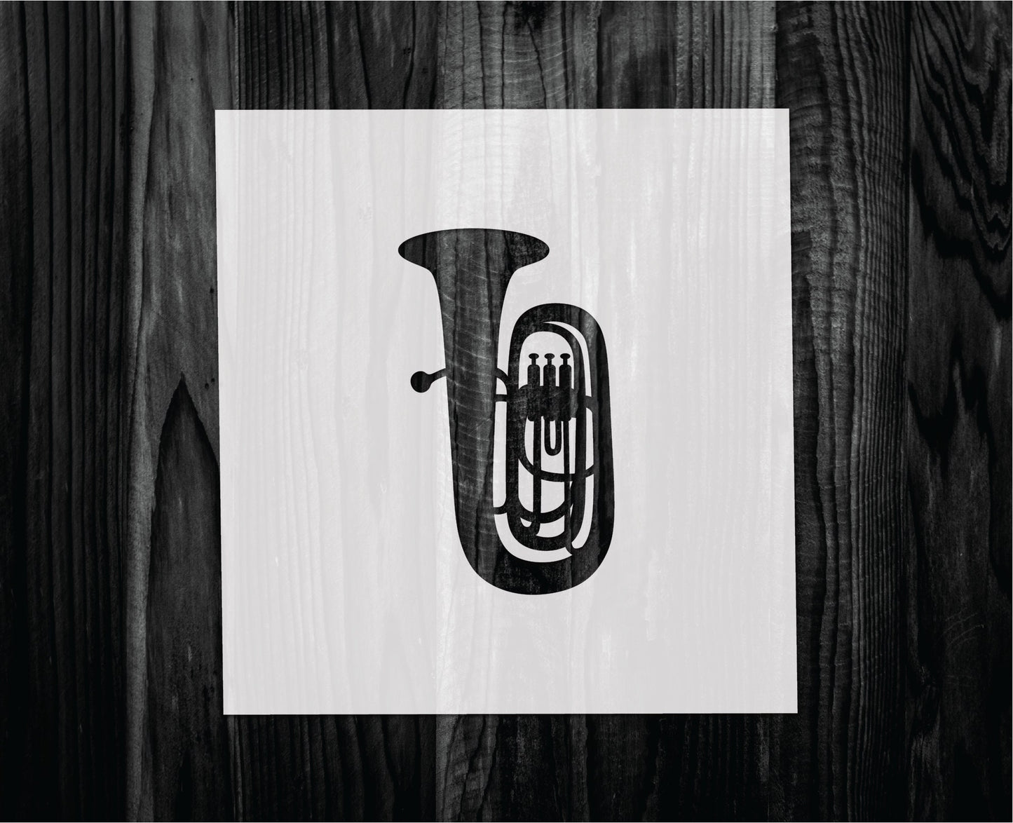 Tuba Stencil, Mylar reusable stencil, Stencil, FAST SHIPPING