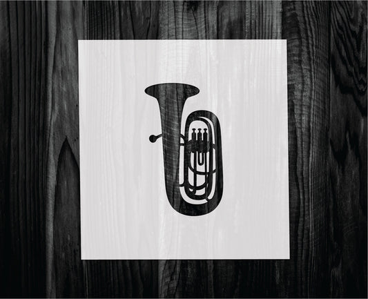 Tuba Stencil, Mylar reusable stencil, Stencil, FAST SHIPPING