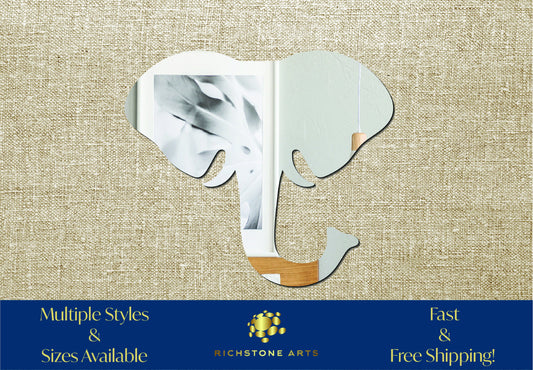 Decorative Elephant Head Shaped Acrylic Mirror | Many Shapes Available