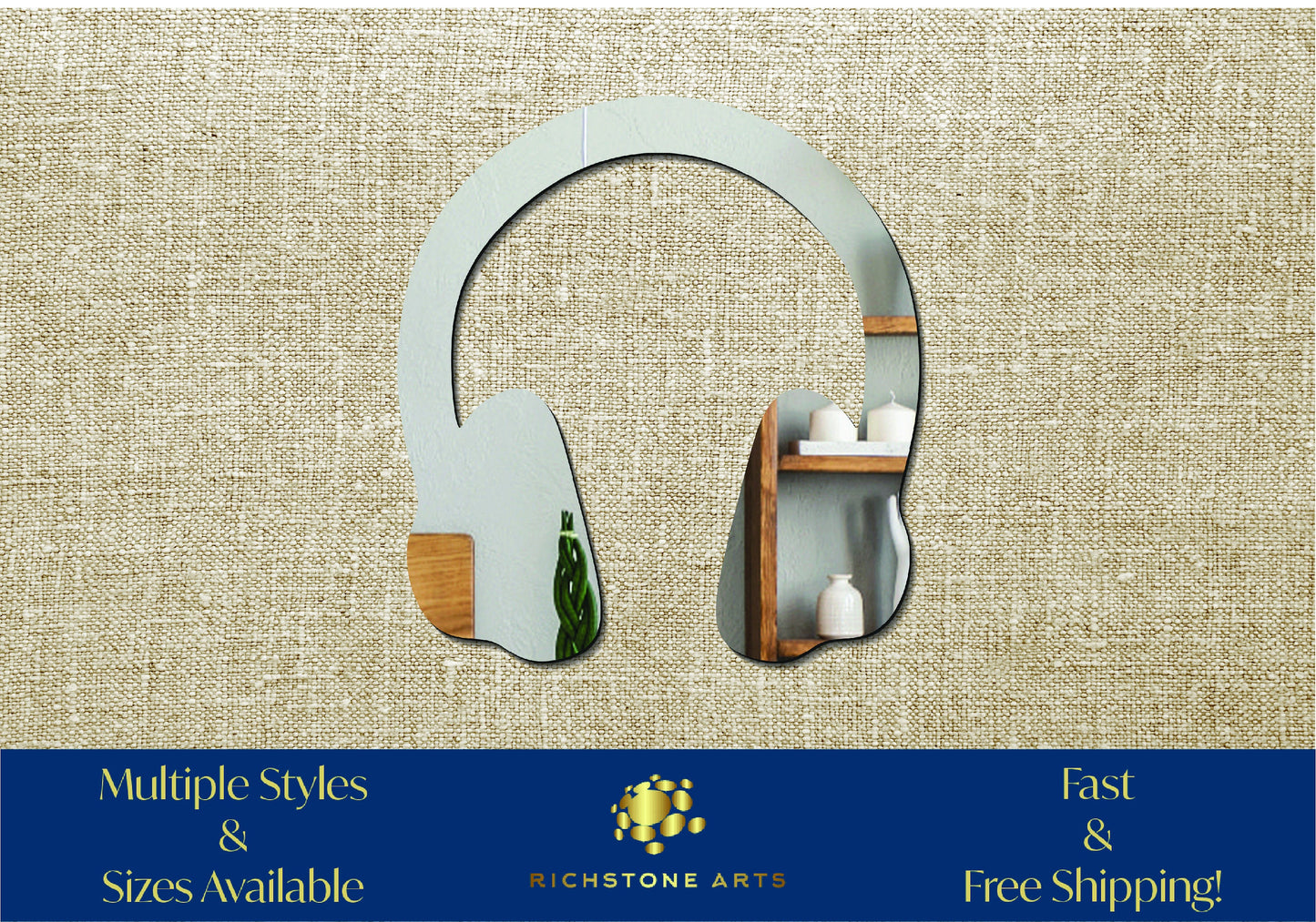 Decorative Headphones Shaped Acrylic Mirror | Many Shapes Available