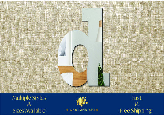 Decorative Lowercase d Shaped Acrylic Mirror | Many Shapes Available