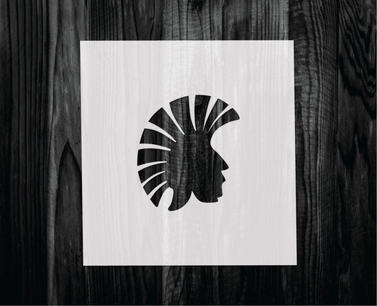 Trojan Head Stencil, Mylar reusable stencil, Stencil, FAST SHIPPING