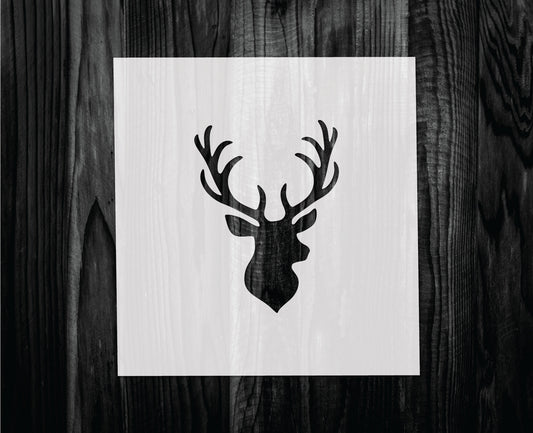 Stag Head Stencil, Mylar reusable stencil, Stencil, FAST SHIPPING