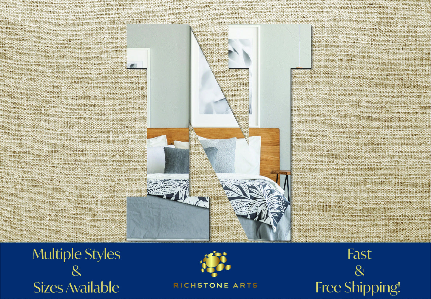 Decorative Letter N Shaped Acrylic Mirror | Many Shapes Available