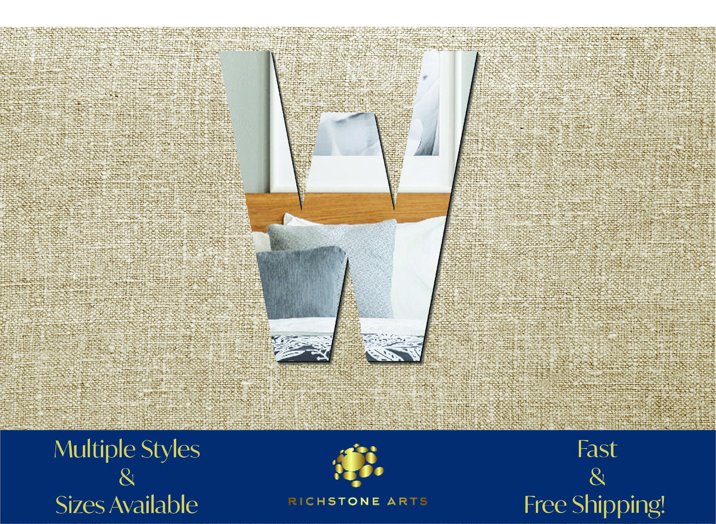 Decorative Letter W Shaped Acrylic Mirror | Many Shapes Available