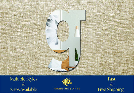 Decorative Lowercase g Shaped Acrylic Mirror | Many Shapes Available