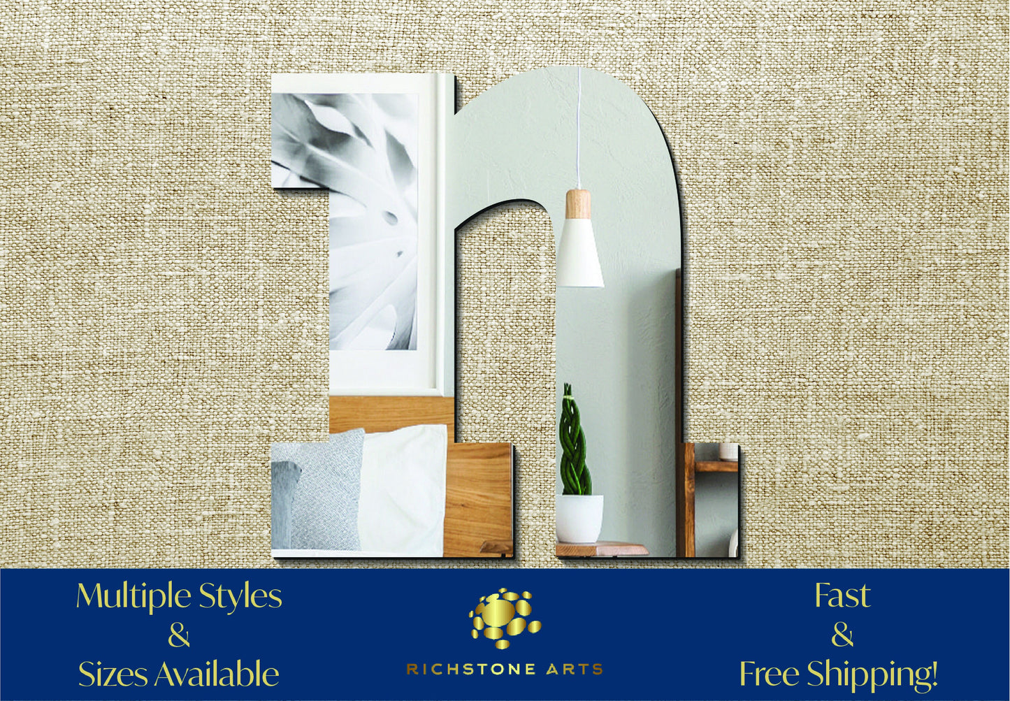 Decorative Lowercase n Shaped Acrylic Mirror | Many Shapes Available