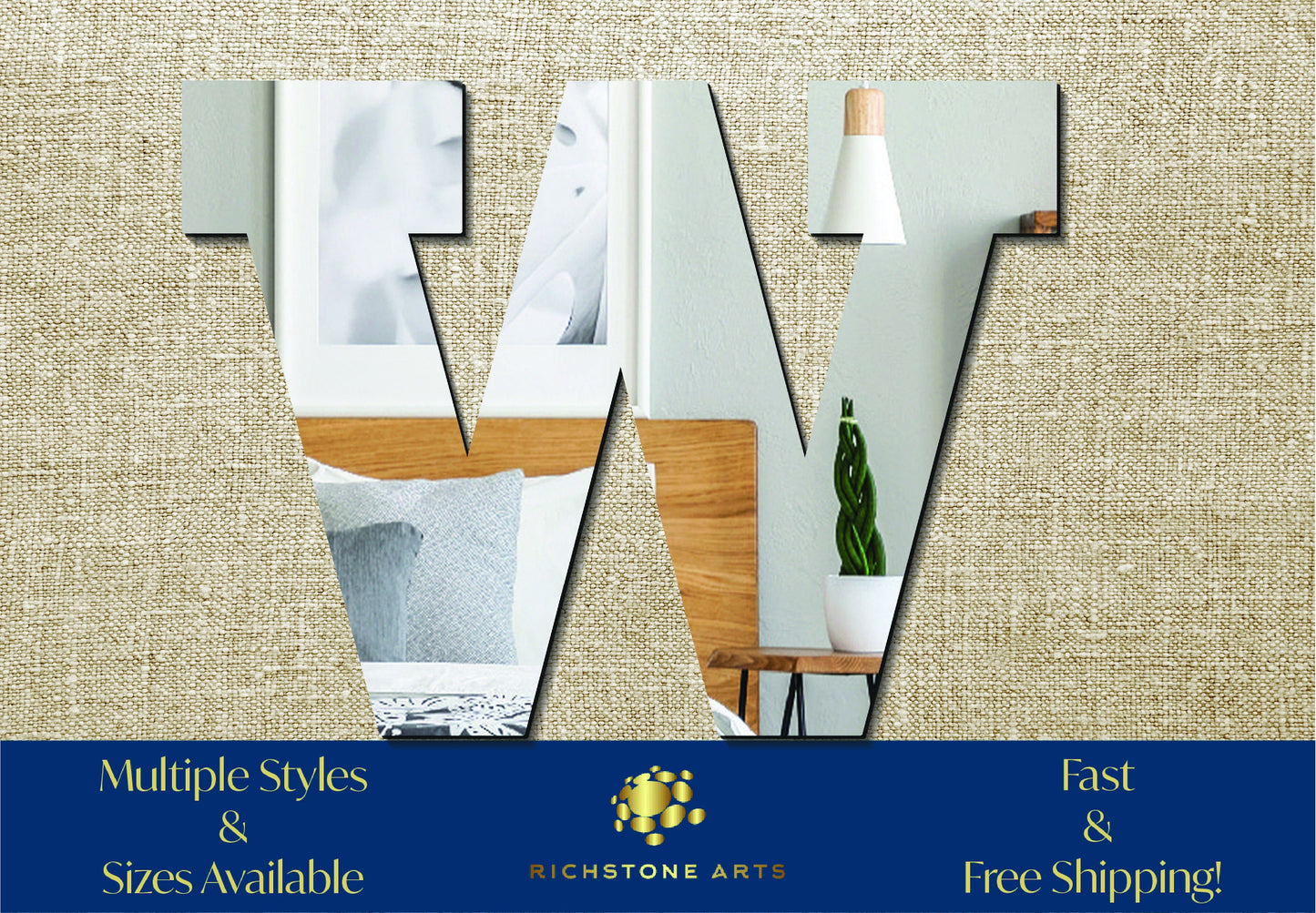 Decorative Lowercase w Shaped Acrylic Mirror | Many Shapes Available