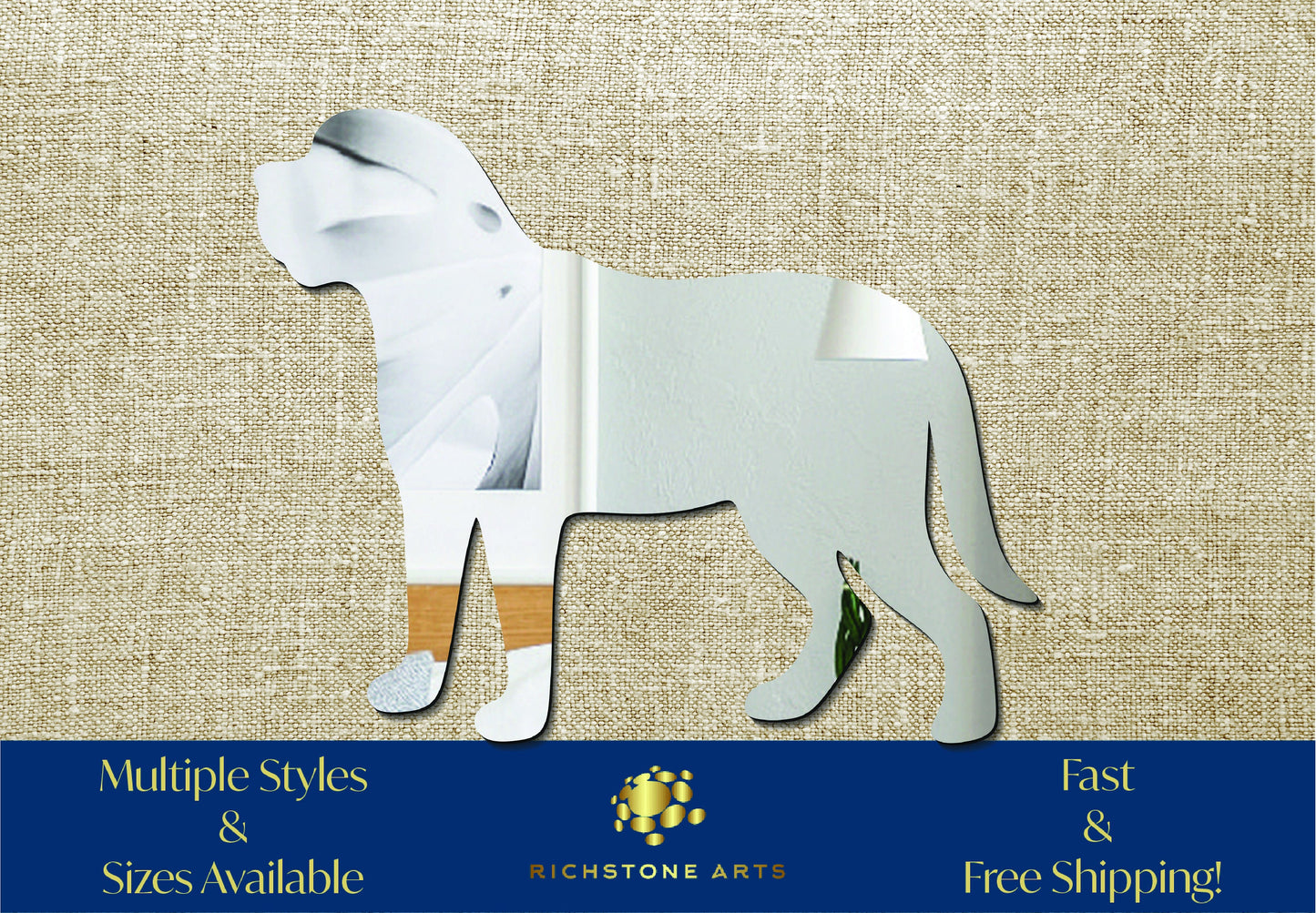 Decorative Mastiff Shaped Acrylic Mirror | Many Shapes Available