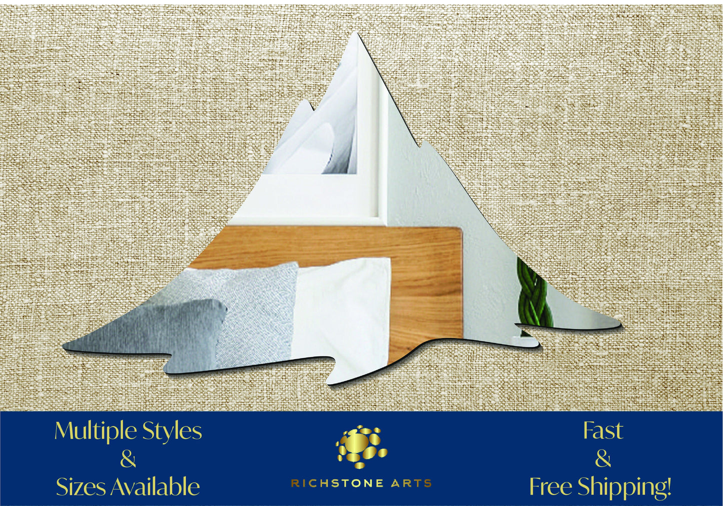 Decorative Mountain Shaped Acrylic Mirror | Many Shapes Available