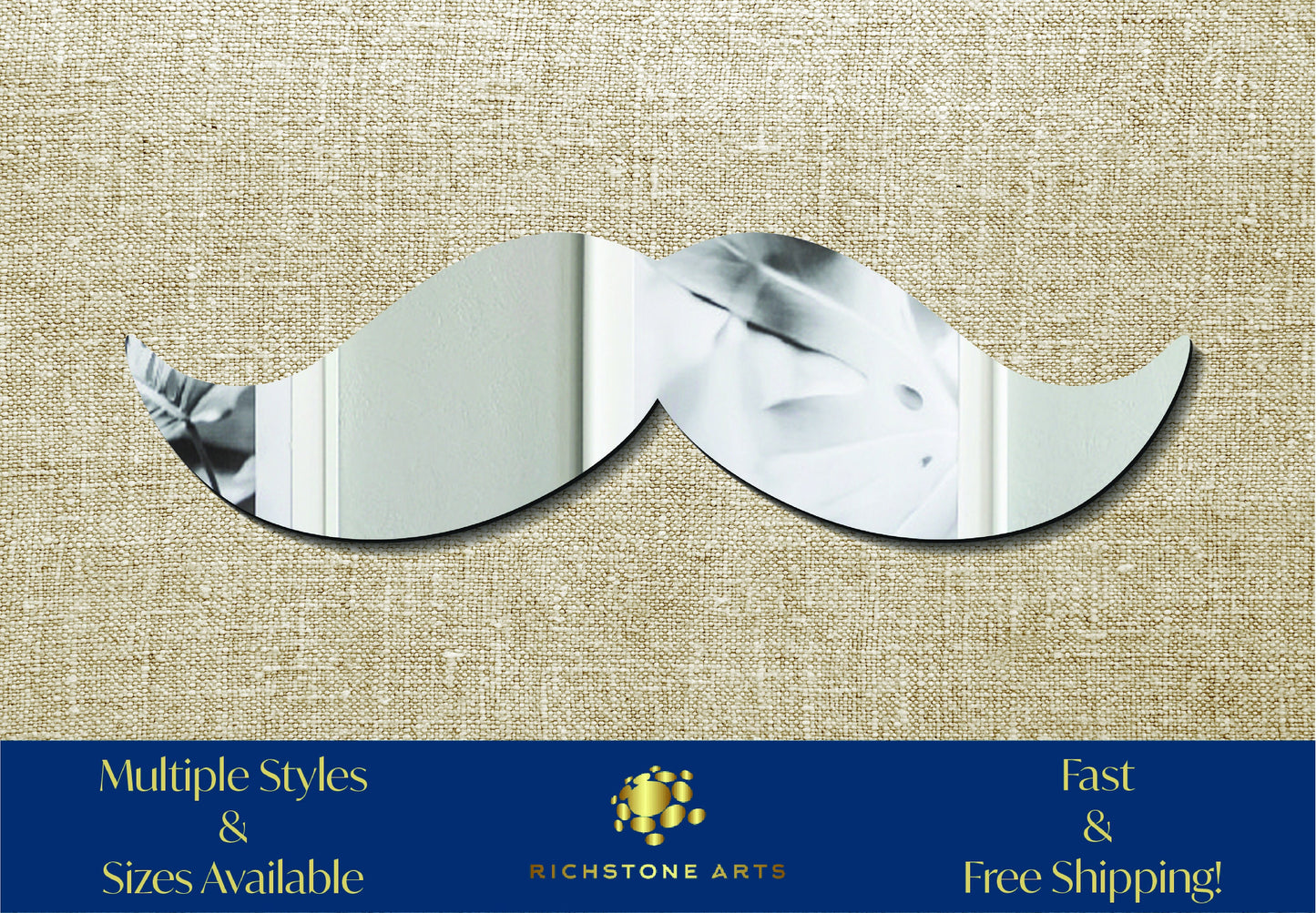 Decorative Mustache Shaped Acrylic Mirror | Many Shapes Available