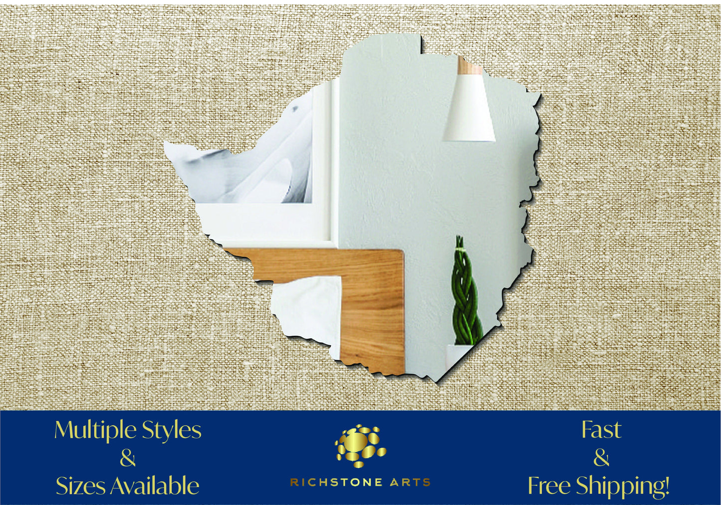 Decorative Zimbabwe Shaped Acrylic Mirror | Many Shapes Available