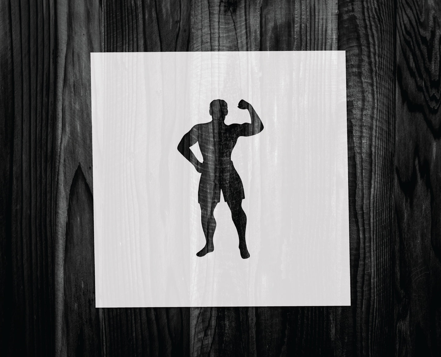 Muscle Man Stencil, Mylar reusable stencil, Stencil, FAST SHIPPING