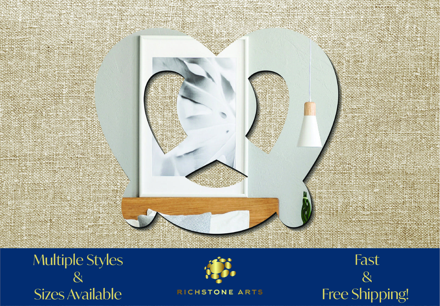 Decorative Pretzel Shaped Acrylic Mirror | Many Shapes Available