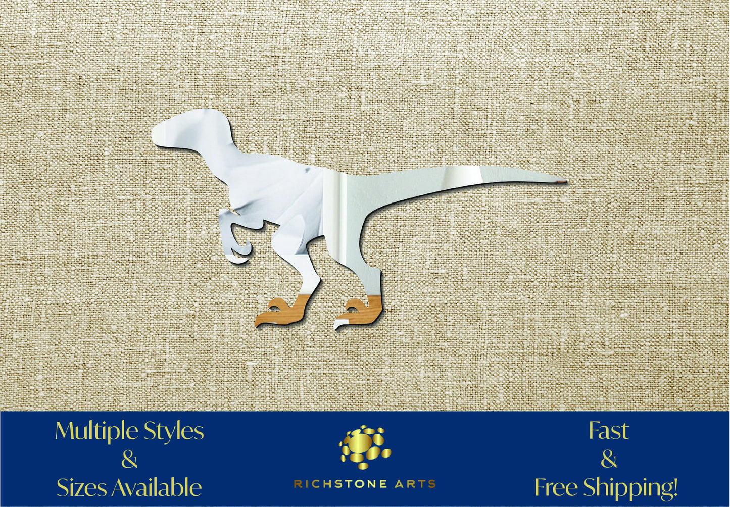 Decorative Velociraptor Shaped Acrylic Mirror | Many Shapes Available