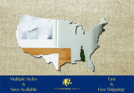 Decorative United States Shaped Acrylic Mirror | Many Shapes Available