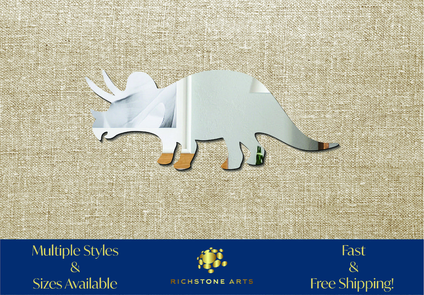 Decorative Triceratops Shaped Acrylic Mirror | Many Shapes Available